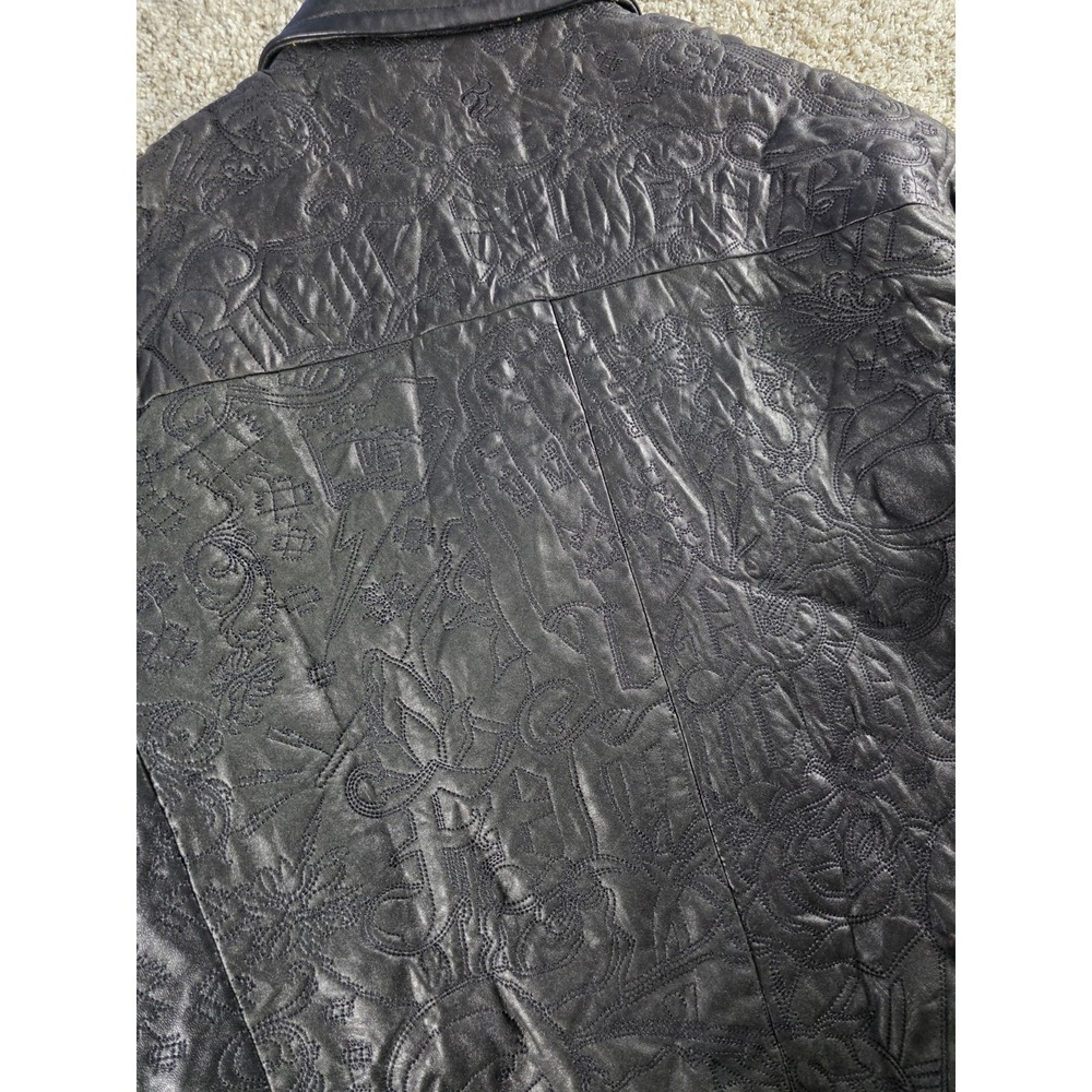 Vintage Rocawear La Familia Leather Jacket Size 3XL West Coast California Rare - Picture 8 of 15